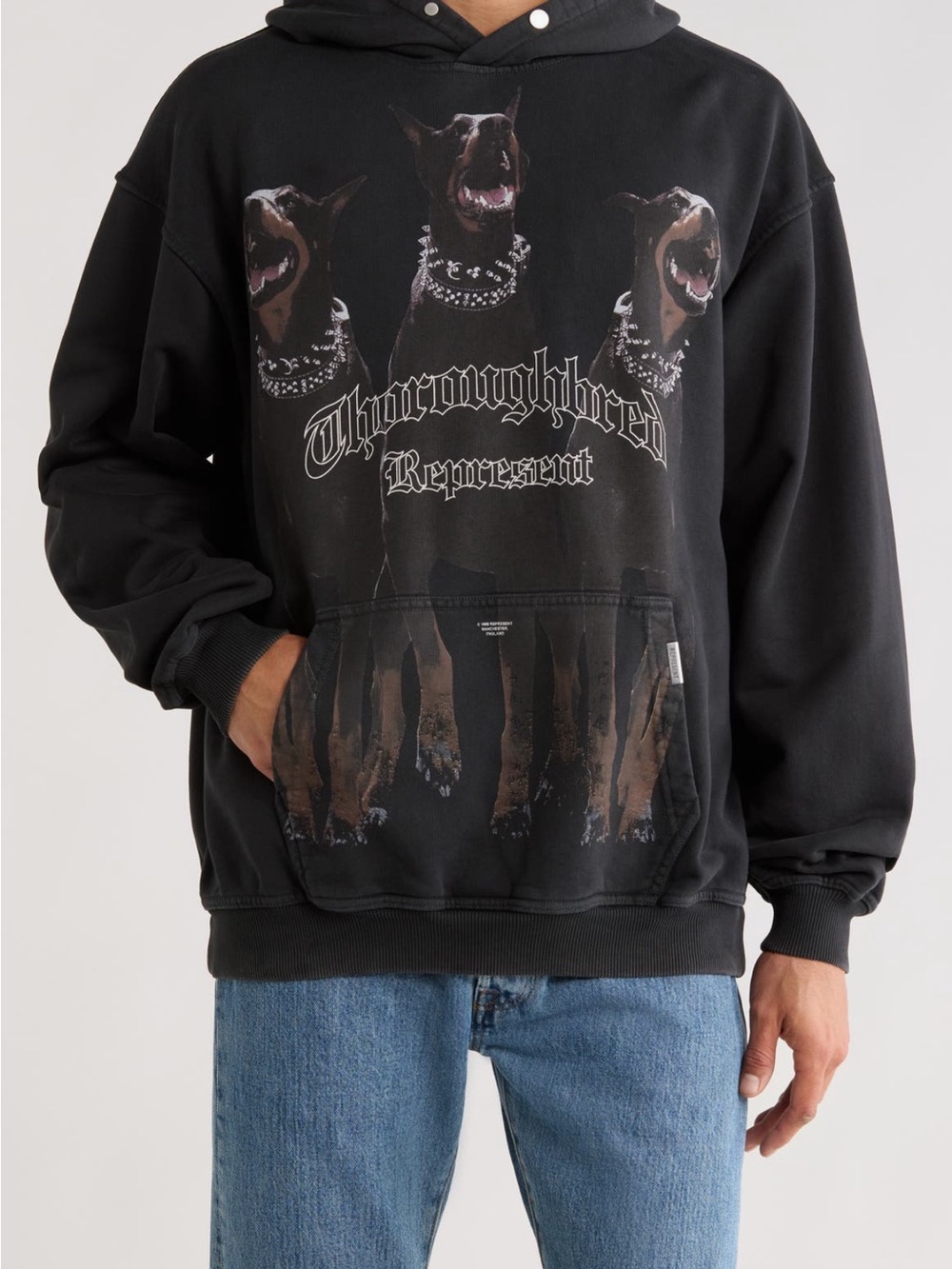 Represent Black Graphic Pullover Hoodie